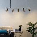 Zwart en goud metalen hanglamp