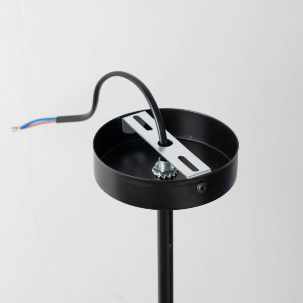 Zwart metaal en gouden cilinderhanglamp