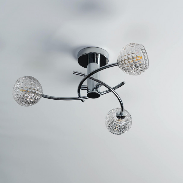 G9 Plafondlamp, glasdesign met grafisch patroon