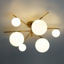 Trendy goud met wit glazen plafondlamp - Belisto