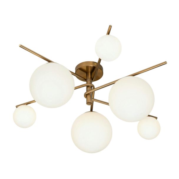 Trendy goud met wit glazen plafondlamp - Belisto