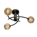 Design plafondlamp met 3 transparante bollen met grafische motieven - Salvati