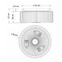 Ronde plafondlamp rookglas voor modern interieur - Paolina