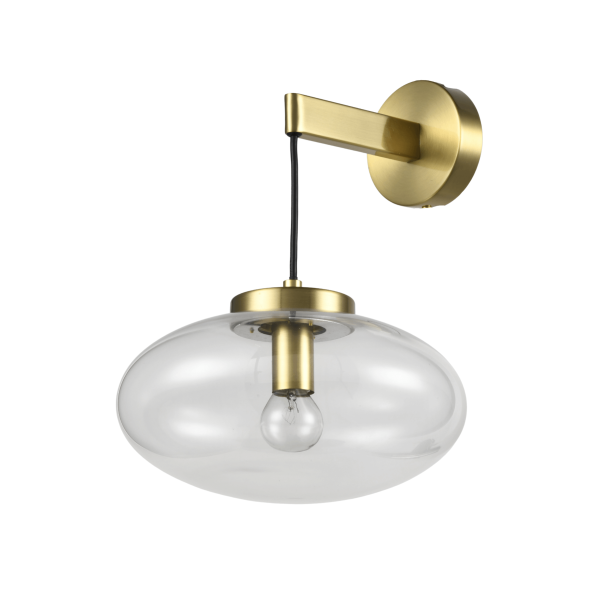 Gouden wandlamp geblazen glas - Milenzo