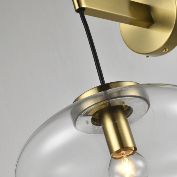 Wandlamp hangende glazen bol design - Milenzo