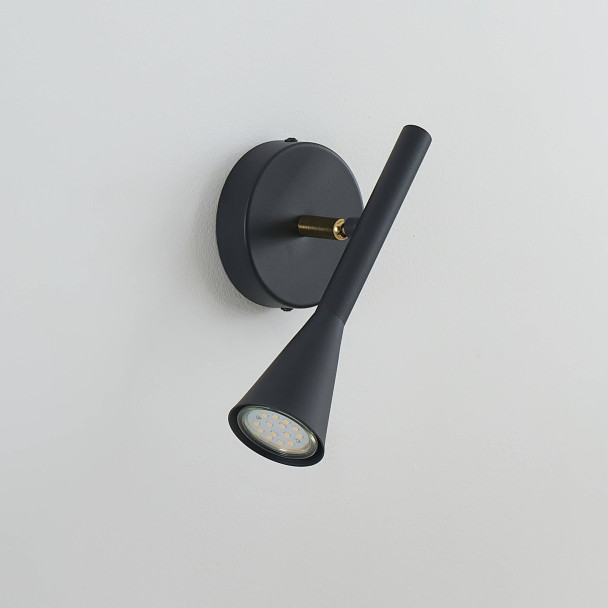Zwarte wandlamp dubbel bundel design - Holen