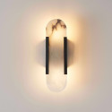 Zwarte alabaster wandlamp wit eigentijds - Enola
