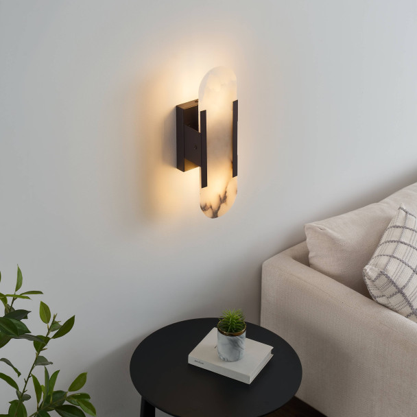 Chique alabaster design wandlamp helder - Enola