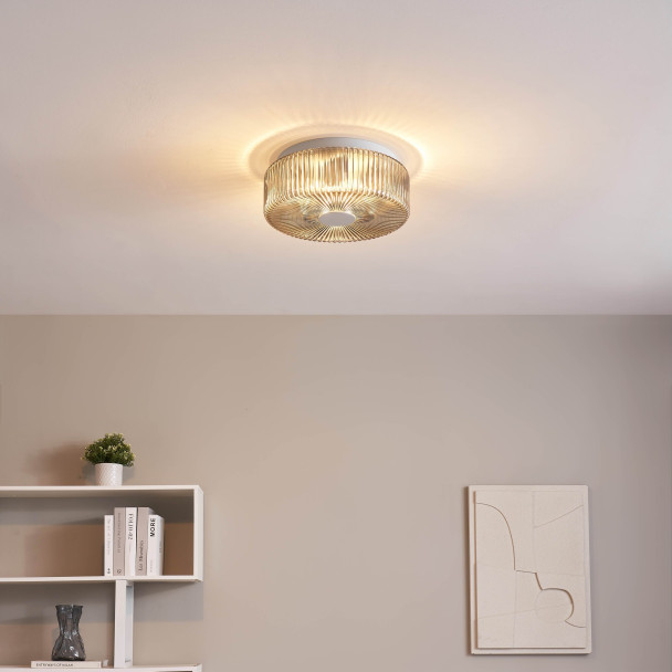Chique plafondlamp rookglas helder - Paolina