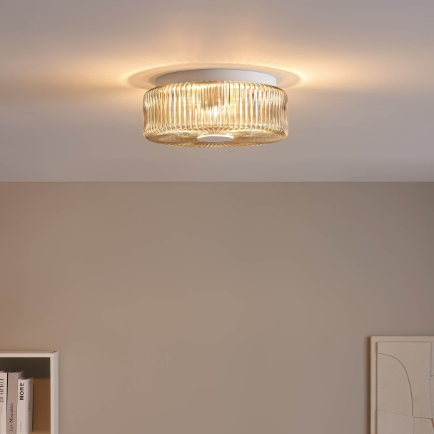 Moderne plafondlamp rookglas helder - Paolina
