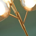 Gouden vloerlamp vier amber glazen bollen elegante glans - Seryn