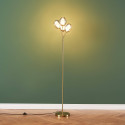 Hoge gouden vloerlamp vier amber glazen bollen - Seryn