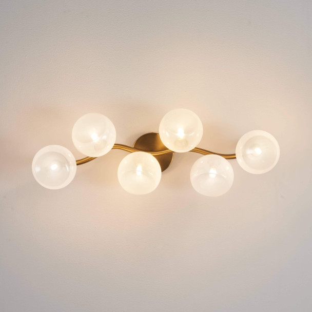 Messing wandlamp decoratieve globes - Isalina
