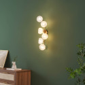 Messing wandlamp witte globes - Isalina