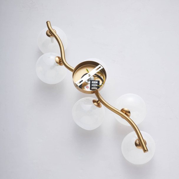 Wandarmatuur globes wit opaal - Isalina