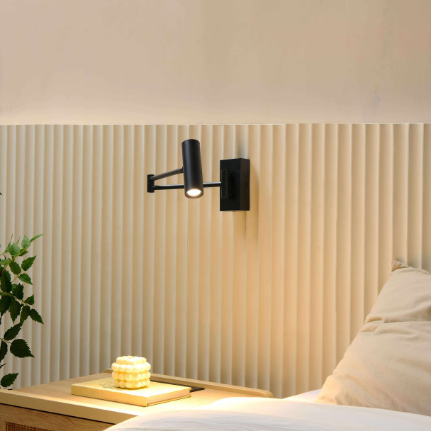 Zwarte LED wandlamp modern design - Rimio