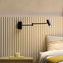 Draaibare zwarte leeslamp ideaal slaapkamer - Rimio