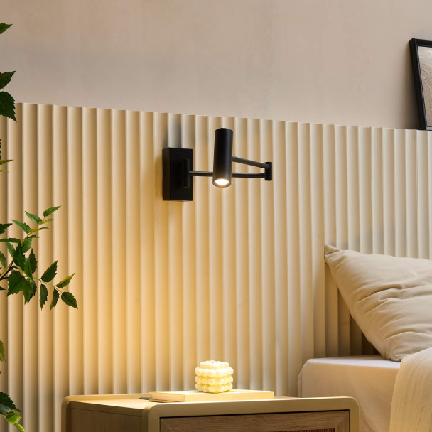 Zwarte design wandlamp perfect hotel of kantoor - Rimio