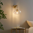Gouden wandlamp elegant woonkamer - Milenzo