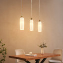 Geribbelde opaal hanglamp chic stijl - Leonora