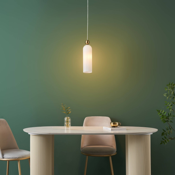 Gouden hanglamp E14 maatwerk licht - Leonora