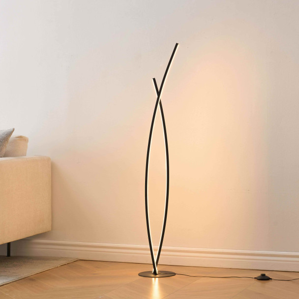 Gedraaide vloerlamp ideaal minimalistische decoratie - Elzo
