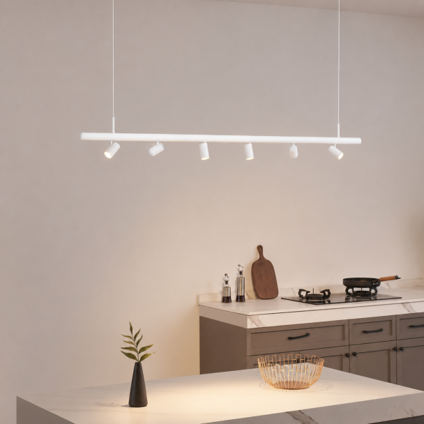 Witte hanglamp magnetisch systeem met 6...