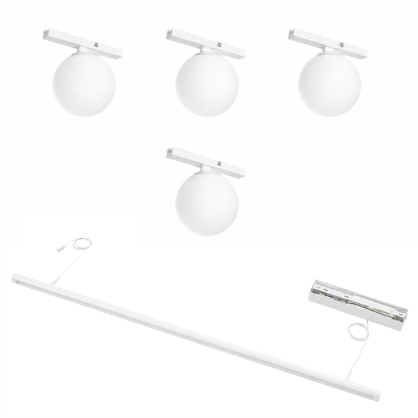 Witte hanglamp magnetisch systeem met 4 glazen...