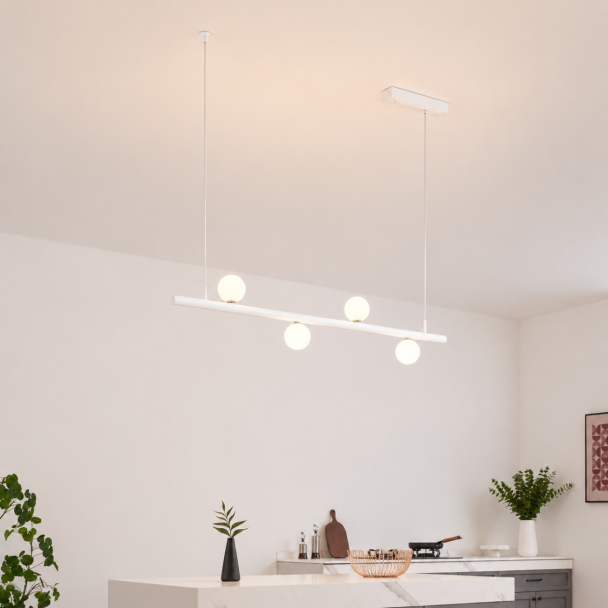 Witte hanglamp magnetisch systeem met 4 glazen...