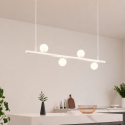 Witte hanglamp magnetisch systeem met 4 glazen LED-bollen 12W - Lyne