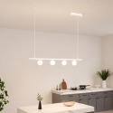 Witte hanglamp magnetisch systeem met 4 glazen LED-bollen 12W - Lyne