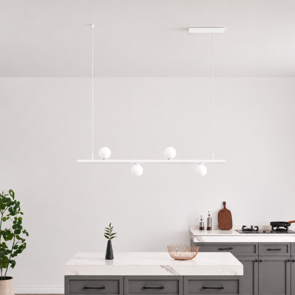 Witte hanglamp magnetisch systeem met 4 glazen...