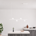 Witte hanglamp magnetisch systeem met 4 glazen LED-bollen 12W - Lyne
