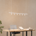 Witte hanglamp magnetisch systeem met 6 verstelbare LED-spots 30W - Lyne