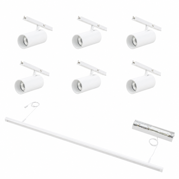 Witte hanglamp magnetisch systeem met 6...