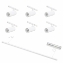 Witte hanglamp magnetisch systeem met 6 verstelbare LED-spots 30W - Lyne