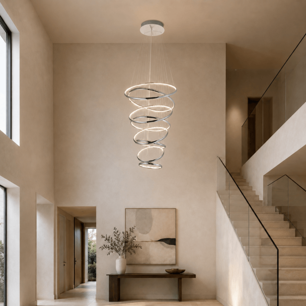 Prestigieuze Chromen Spiraal LED Hanglamp -...