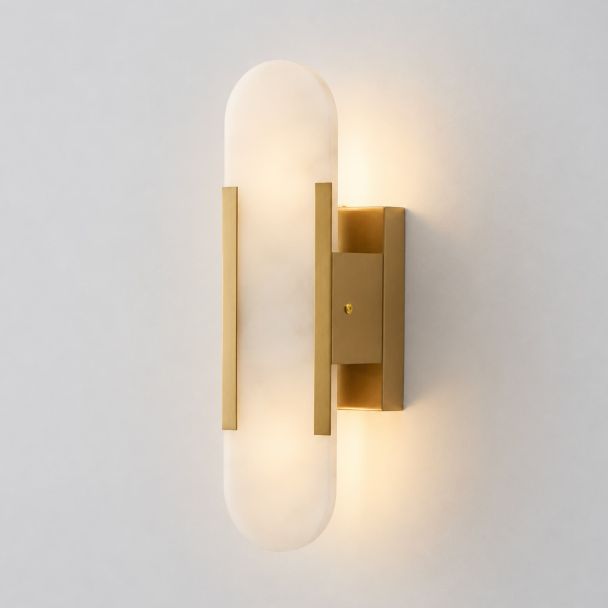 Chique gouden metalen marmeren wandlamp - Enola