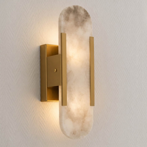 Chique gouden metalen marmeren wandlamp - Enola