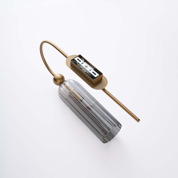 Grote gouden boog wandlamp met getextureerd...