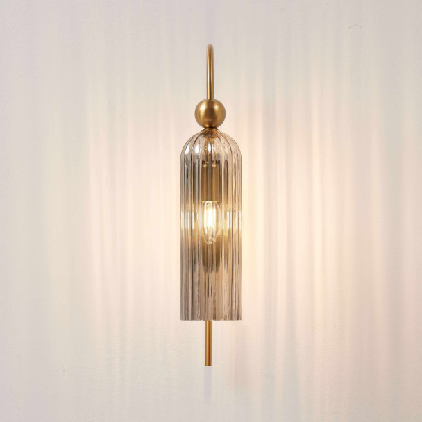 Grote gouden boog wandlamp met getextureerd...