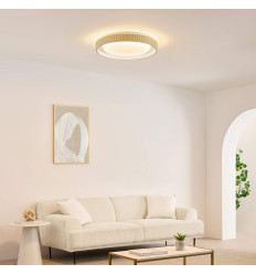 Dimbare ronde beige geribbelde plafondlamp met LED 50 cm... 2
