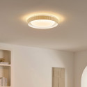 Dimbare ronde beige geribbelde plafondlamp met LED 50 cm - Facciotto