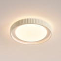 Dimbare ronde beige geribbelde plafondlamp met LED 50 cm - Facciotto