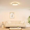 Dimbare ronde beige geribbelde plafondlamp met LED 50 cm - Facciotto