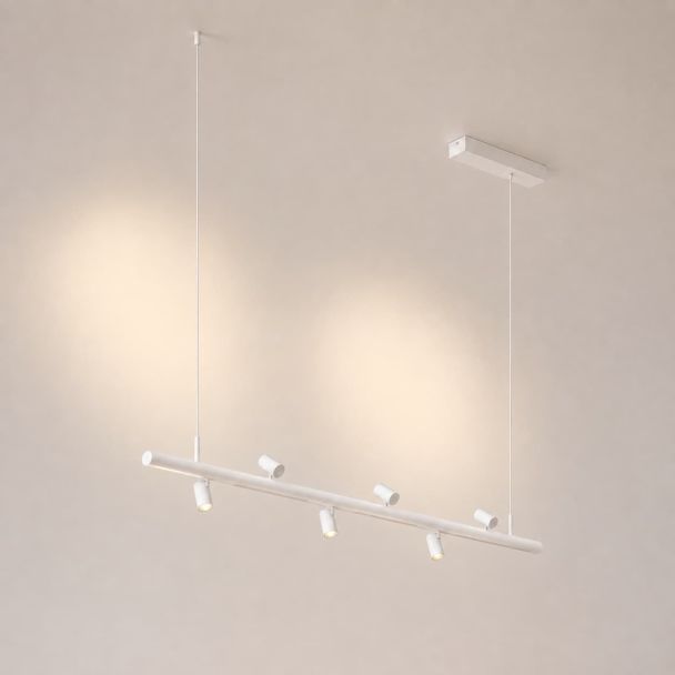 Witte hanglamp magnetisch systeem met 6 verstelbare LED-spots 30W - Lyne