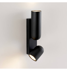 Zwarte cilindervormige wandlamp met dubbele verlichting -... 2