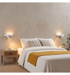 Witte bedwandlamp met leeslamp rechts - Lodvi - RECHTS 2