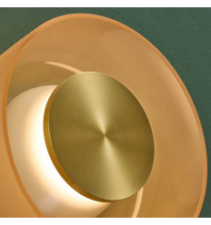 Moderne LED wand- of plafondlamp amberkleurig glas 6W -... 2
