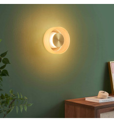 Moderne LED wand- of plafondlamp amberkleurig glas 6W -...